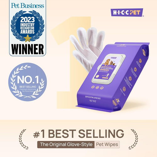 HICC PET Deodorizing Grooming Glove Wipes