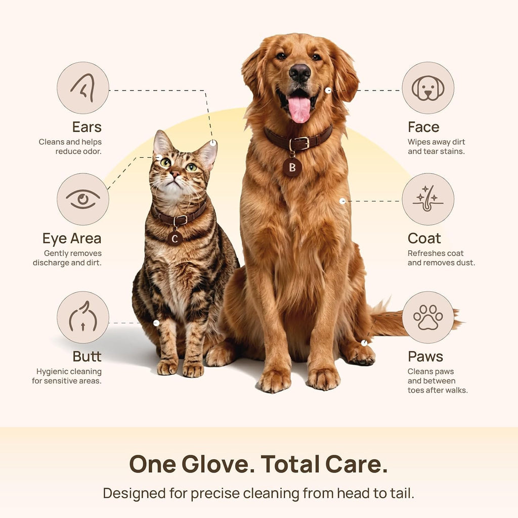 HICC PET Deodorizing Grooming Glove Wipes